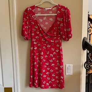 All in Favor Red Floral Mini Dress